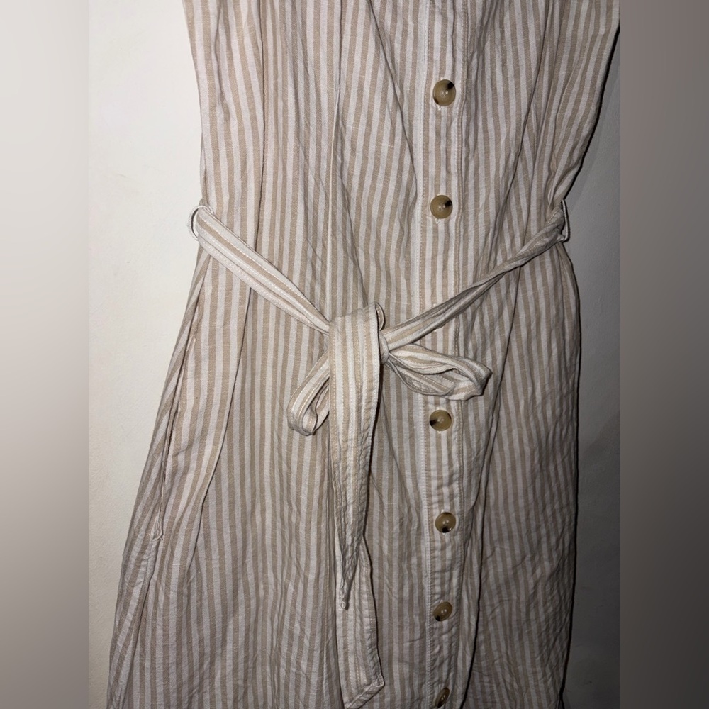 Liz Claiborne Beige Striped Midi Dress - Picture 4 of 9